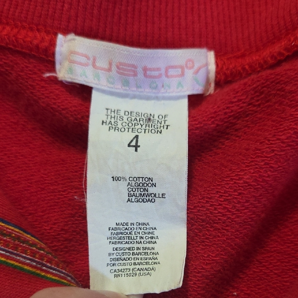 Vintage Custo Barcelona Embroidered Zip Jacket Size 4 Boho Festival Y2K - Picture 7 of 9